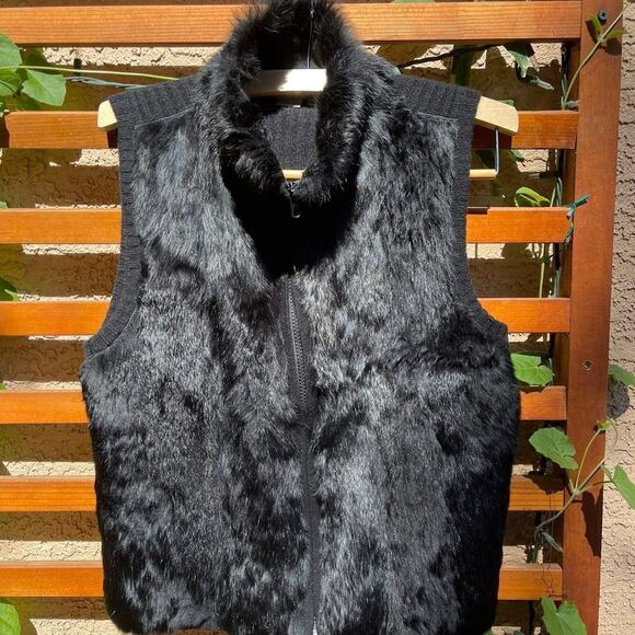 Sutton Studio Fur black Vest (Women's) Small-P - Picture 1 of 10